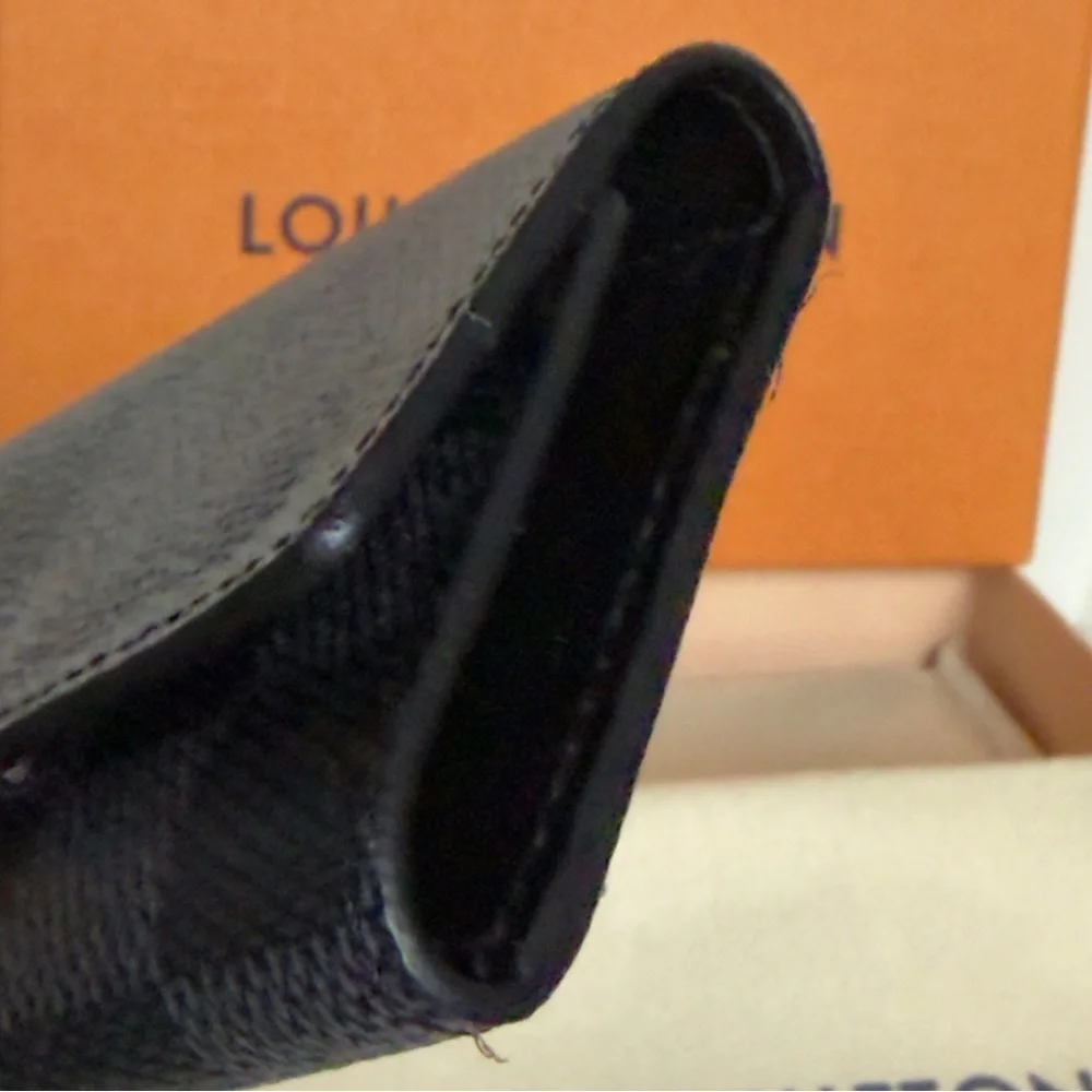 Louis Vuitton Damier Graphite 6 Key Holder Canvas Silver Metal Wallet AUTHENTIC